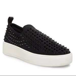 Black Studded Steve Madden Slip-Ons